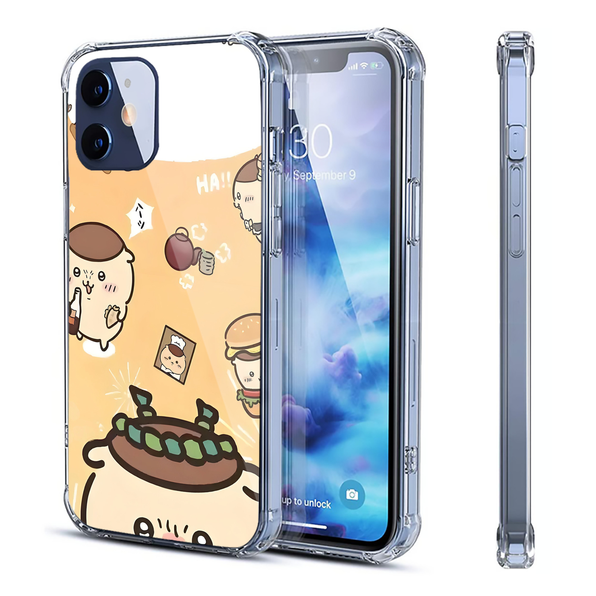 （画像用） ちいかわ Chii-kawa 【iPhone 12シリーズ対応】透明スマホケース（クリアソフトケース）